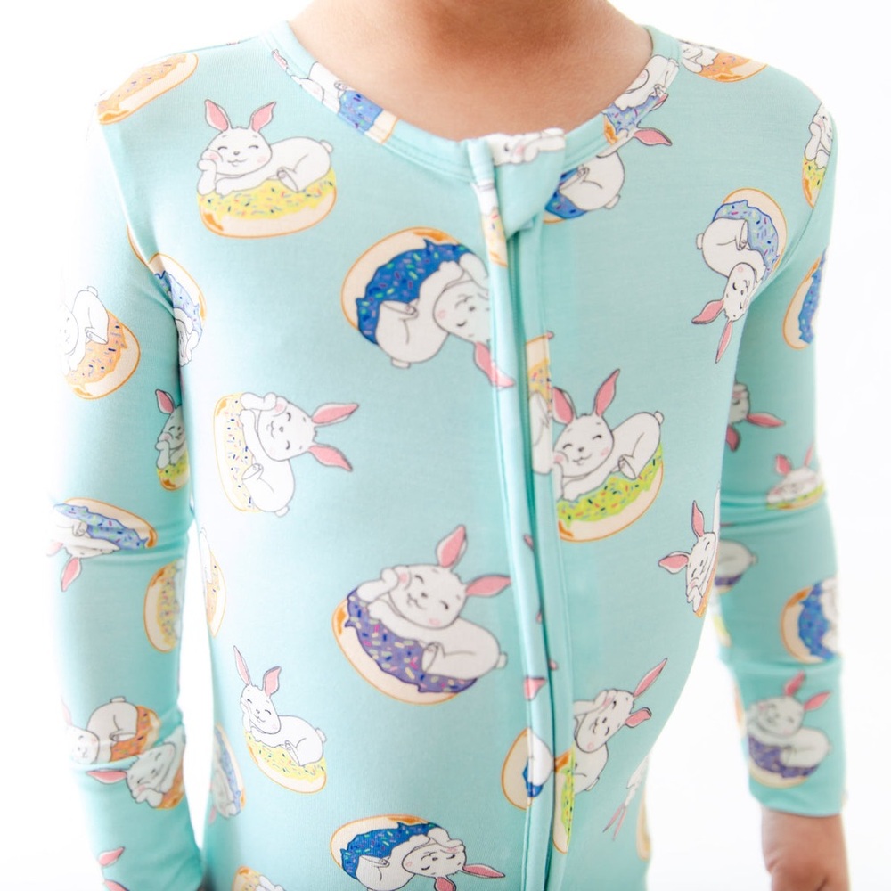 Dream Jamms Dreamiere Easter DONUT WORRY, BE HOPPY CONVERTIBLE FOOTIE Bamboo PJs